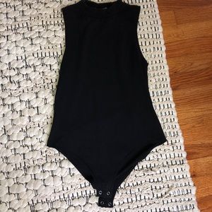 Sleeveless black bodysuit